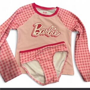 Carters Barbie Pink Plaid Kids Rashguard Set size 8 nwt